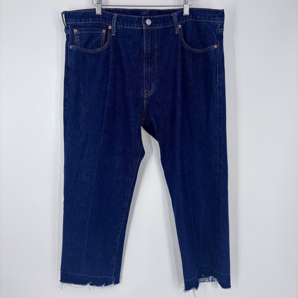 Levi's Premium 502 Selvedge Jeans Mens 39x24 (Tag 40x30)  Cropped Raw Hem *READ